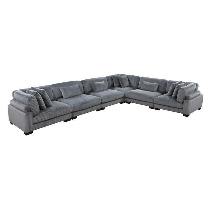 Traverse 6-Piece Modular Sectional in Gray - 8555GY*3CR3AC - FAMSA Furniture (TX)