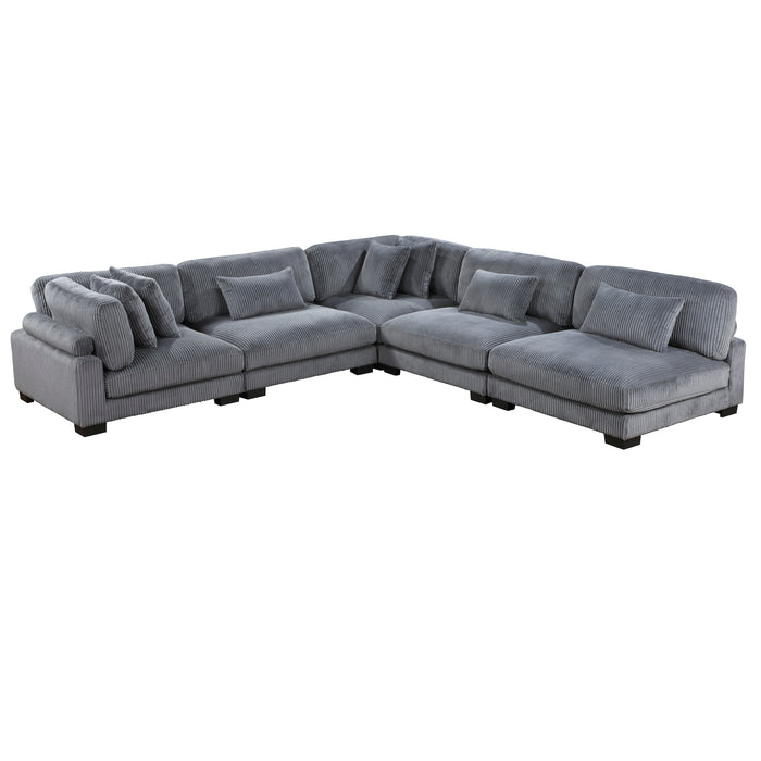 Traverse 5-Piece Modular Sectional in Gray - 8555GY*5SC - FAMSA Furniture (TX)