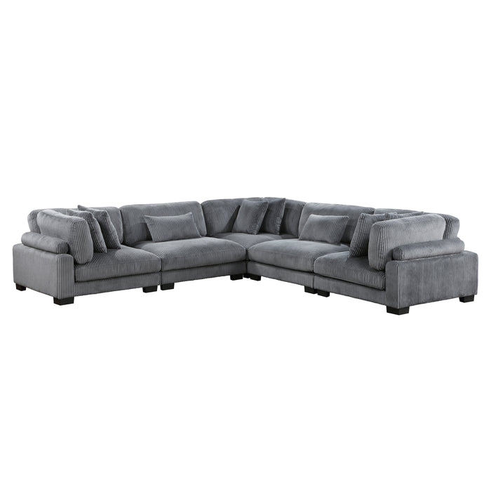 Traverse 5-Piece Modular Sectional in Gray - 8555GY*2AC3CR - FAMSA Furniture (TX)