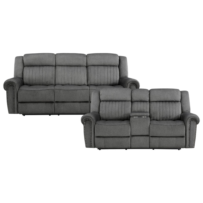 Brennen 2pc Set: Sofa, Love (Power) in Gray - 9204CC*2PW - FAMSA Furniture (TX)