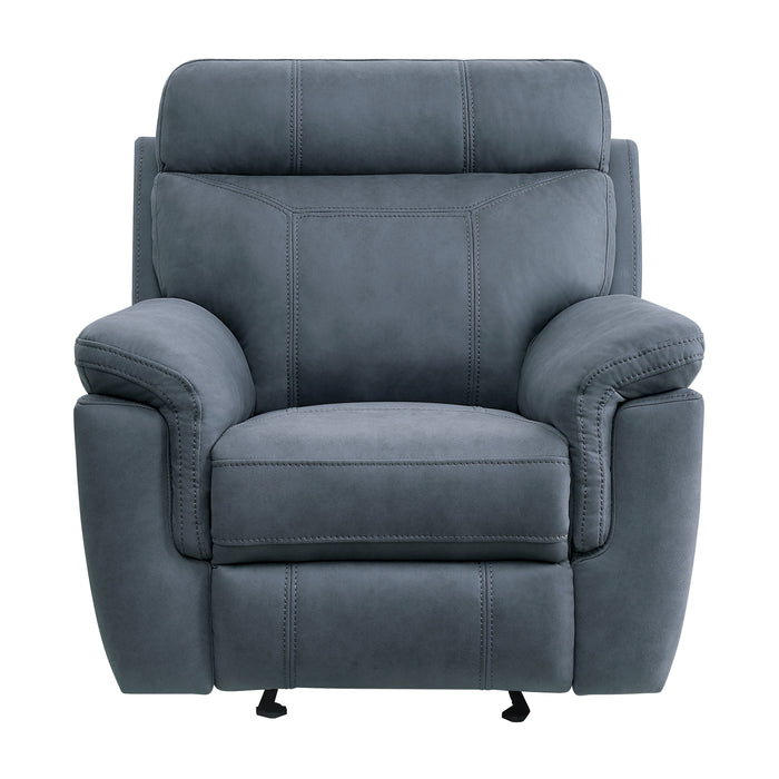 Clifton Glider Reclining Chair in Blue - 9301BUE-1 - FAMSA Furniture (TX)