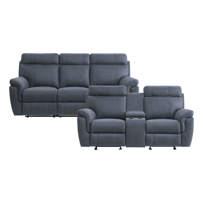Clifton 2pc Set: Sofa, Love in Blue - 9301BUE*2 - FAMSA Furniture (TX)