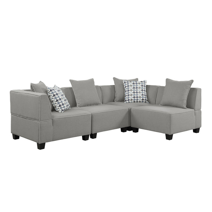 Jayne 4-Piece Modular Sectional in Gray - 9357GY*4SC