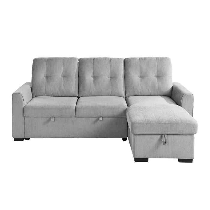 Carolina 2-Piece Reversible Sectional with Pull-out Bed and Hidden Storage in Gray - 9402GRY*SC - FAMSA Furniture (TX)