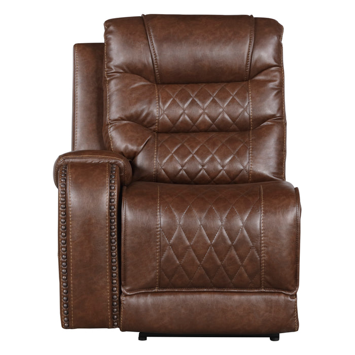 Putnam 6-Piece Modular Power Reclining Sectional with Right Chaise in Brown - 9405BR*6LRRC - FAMSA Furniture (TX)