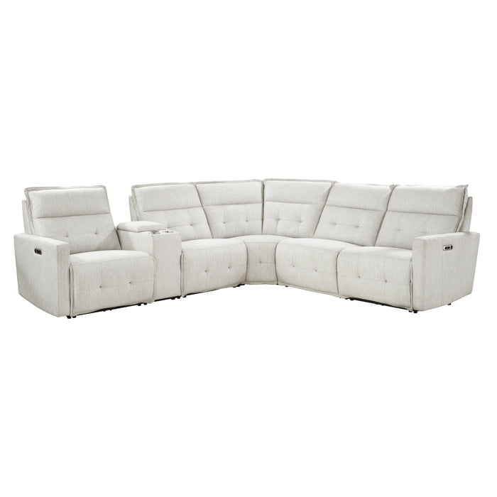 Salida 6-Piece Modular Power Reclining Sectional with Power Headrests in White - 9444HMP*6SCPWH - FAMSA Furniture (TX)