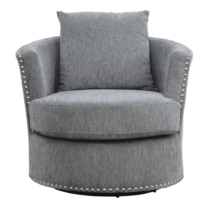 Morelia Swivel Chair in Gray - 9468DG-1 - FAMSA Furniture (TX)