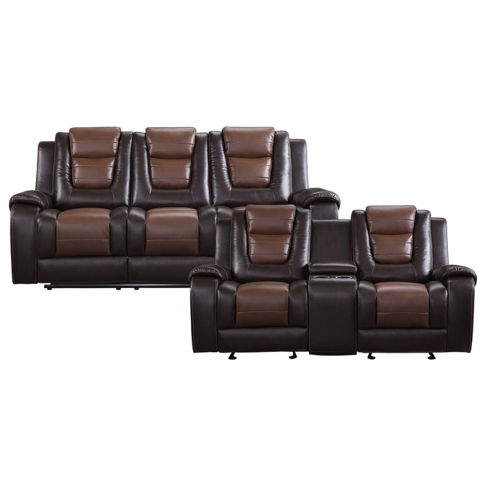 Briscoe 2pc Set: Sofa, Love in Brown - 9470BR*2 - FAMSA Furniture (TX)