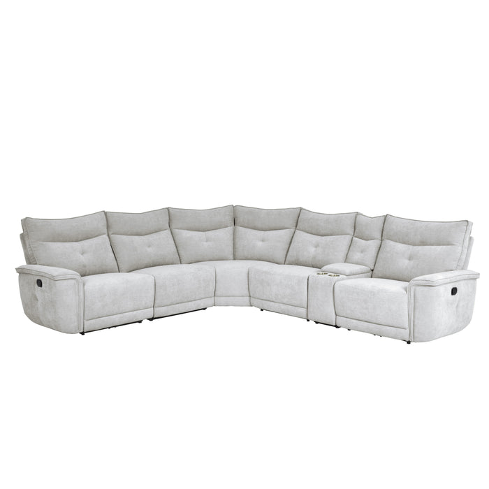 Tesoro 6-Piece Modular Reclining Sectional in Gray - 9509MGY*6LRRR - FAMSA Furniture (TX)