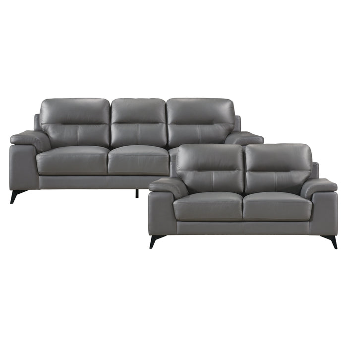 Mischa 2pc Set: Sofa, Love in Gray - 9514DGY*2
