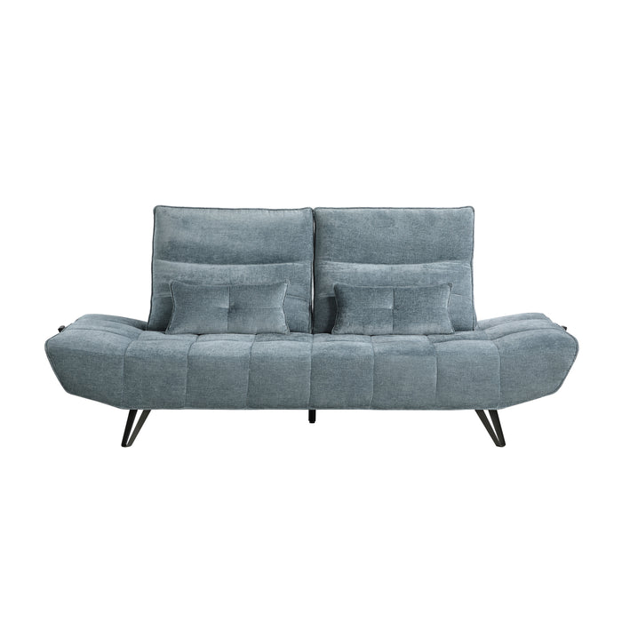 Quonsett Sofa with Power Adjustable Seat Depth and Manual Adjustable Headrests in Blue - 9556BUE-3PW - FAMSA Furniture (TX)
