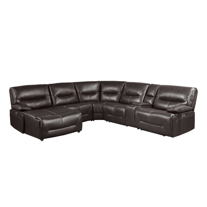 Dyersburg 6-Piece Power Reclining Sectional with Left Chaise in Brown - 9579BRW*6LCRRPW - FAMSA Furniture (TX)