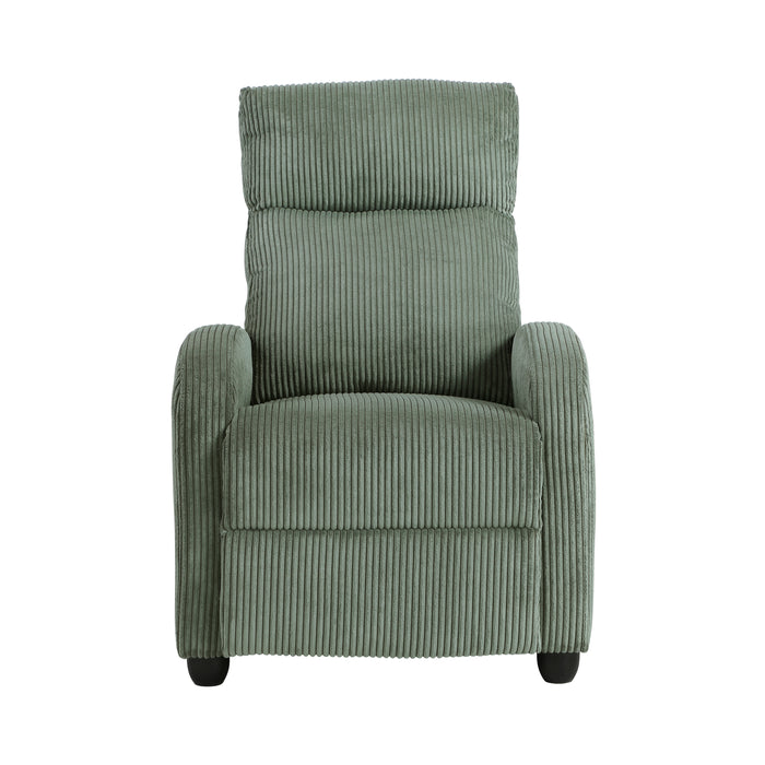 Parsons Push Back Reclining Chair in Green - 9588GRN-1PB - FAMSA Furniture (TX)