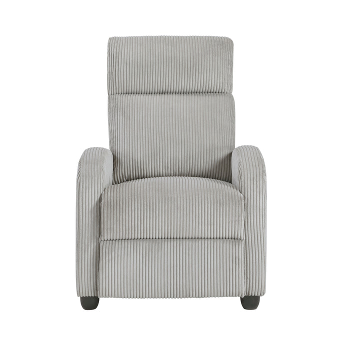 Parsons Push Back Reclining Chair in Gray - 9588GRY-1PB - FAMSA Furniture (TX)