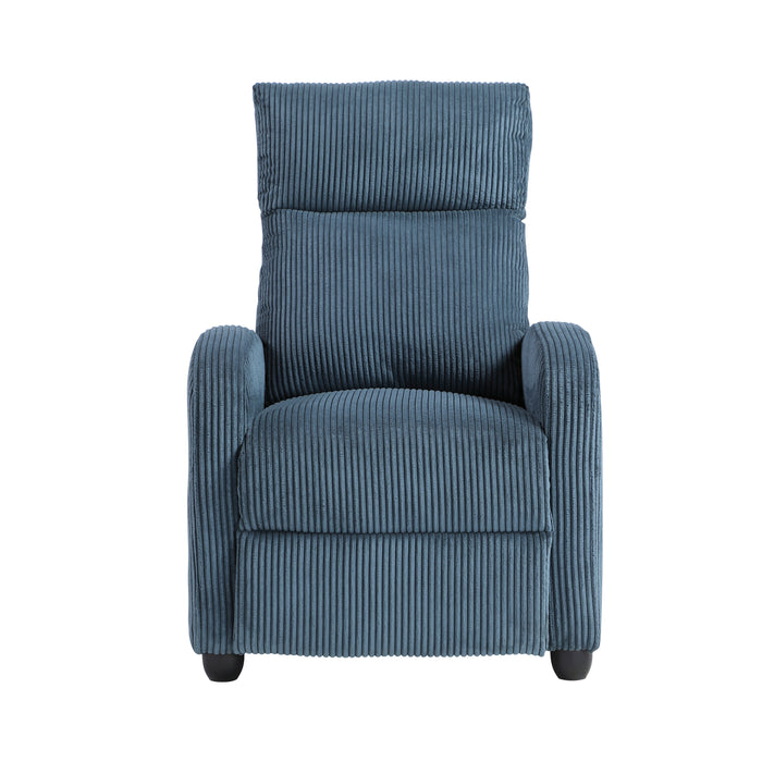 Parsons Push Back Reclining Chair in Blue - 9588MDN-1PB - FAMSA Furniture (TX)