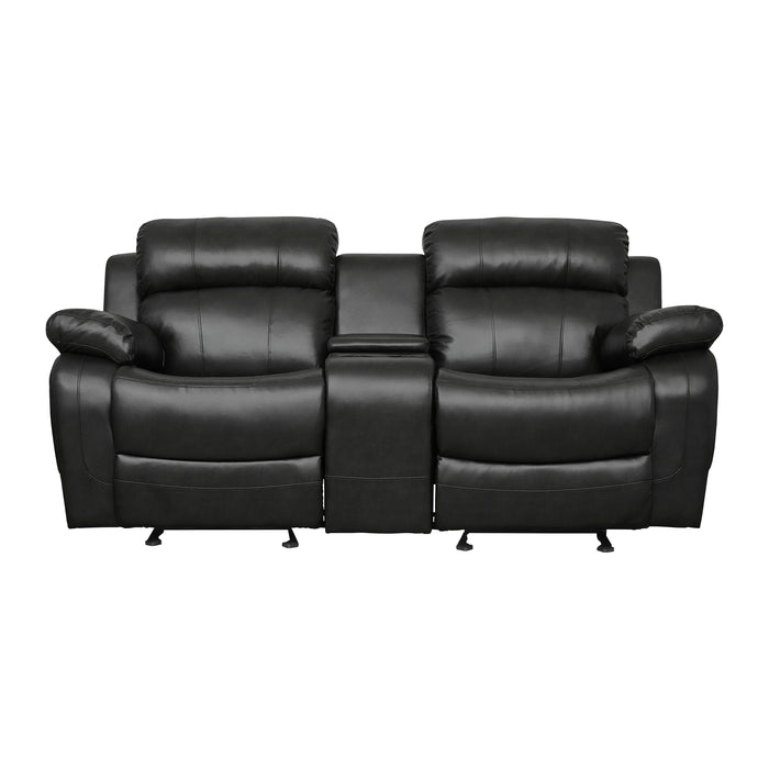 Marille Double Glider Reclining Loveseat with Center Console in Black - 9724BLK-2 - FAMSA Furniture (TX)