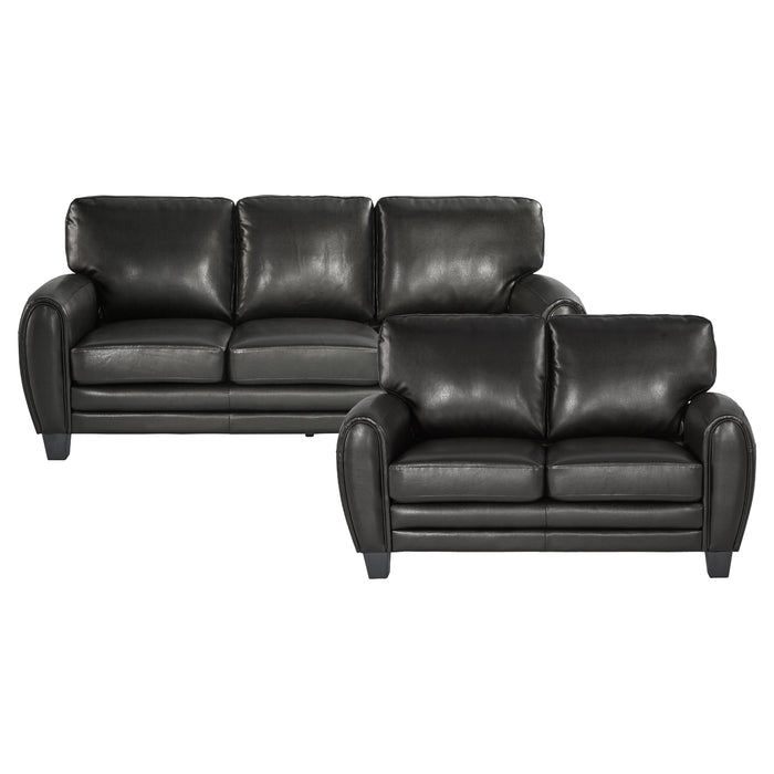 Rubin 2pc Set: Sofa, Love in Black - 9734BK*2 - FAMSA Furniture (TX)