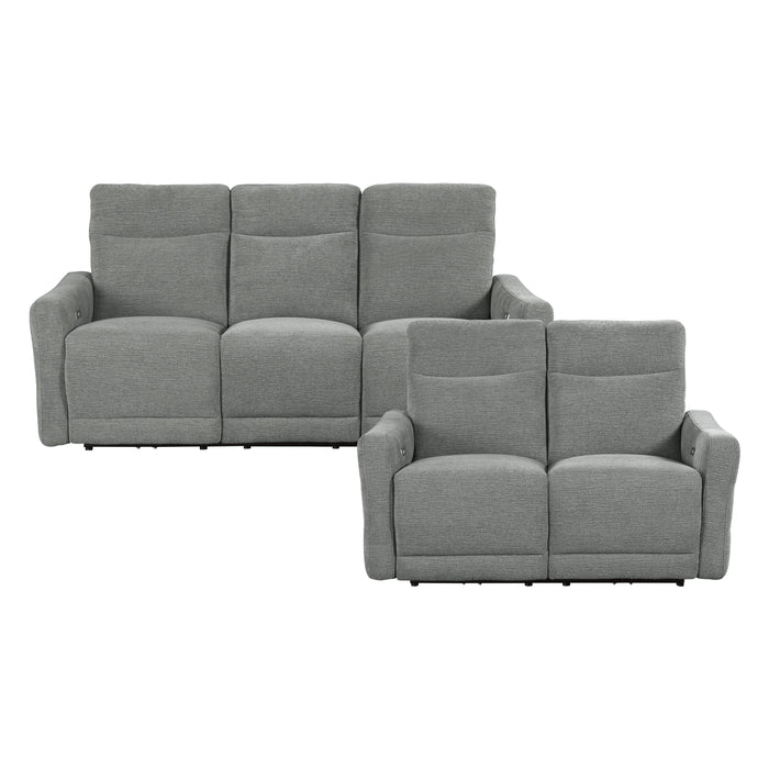 Edition 2pc Set: Sofa, Love (Power) in Gray - 9804DV*2PWH - FAMSA Furniture (TX)