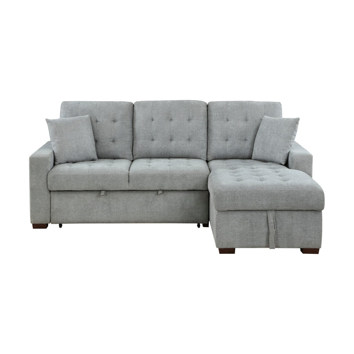 Waitsfield 2-Piece Sectional with Right Chaise, Pull-out Bed and Hidden Storage in Gray - 9816GY*SC - FAMSA Furniture (TX)