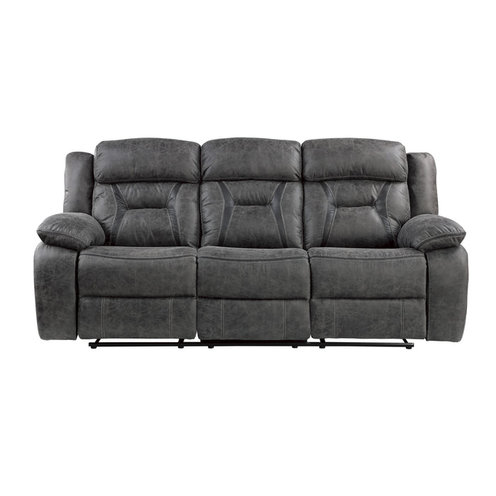Madrona Hill Double Reclining Sofa in Gray - 9989GY-3 - FAMSA Furniture (TX)