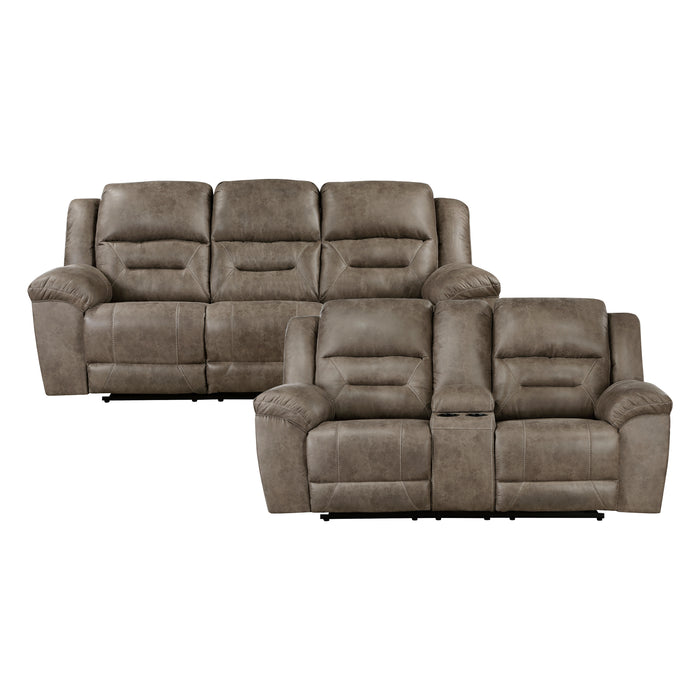 Hazen 2pc Set: Sofa, Love in Brown - 8538BR*2 - FAMSA Furniture (TX)