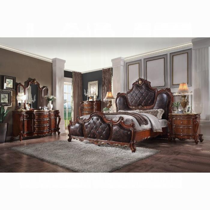 Picardy PU & Cherry Oak Queen Bed - FAMSA Furniture (TX)
