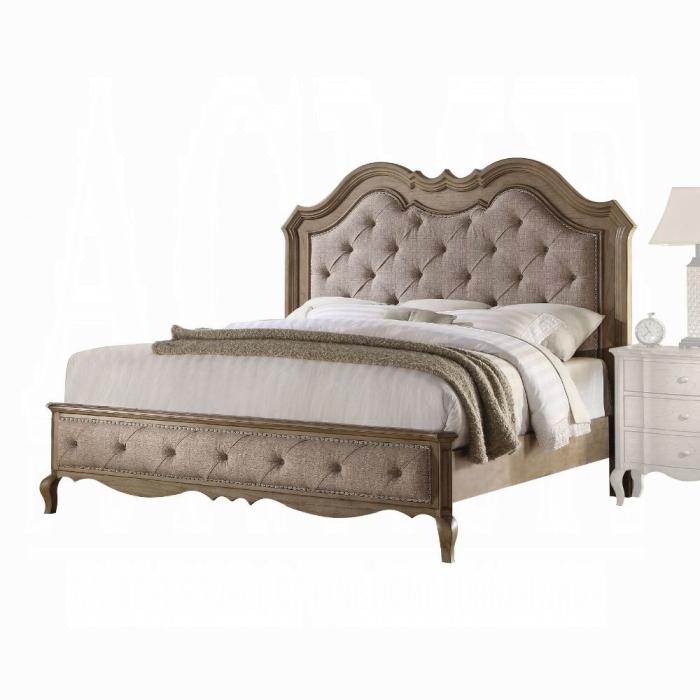 Chelmsford Beige Fabric & Antique Taupe Queen Bed - FAMSA Furniture (TX)