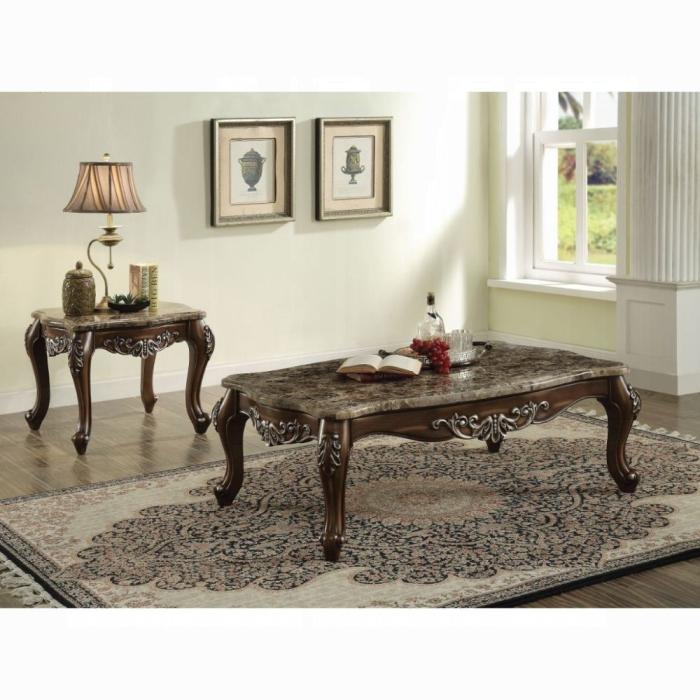 Latisha Marble & Antique Oak Coffee Table - FAMSA Furniture (TX)