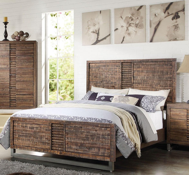 Acme Andria Queen Platform Bed in Reclaimed Oak 21290Q - FAMSA Furniture (TX)