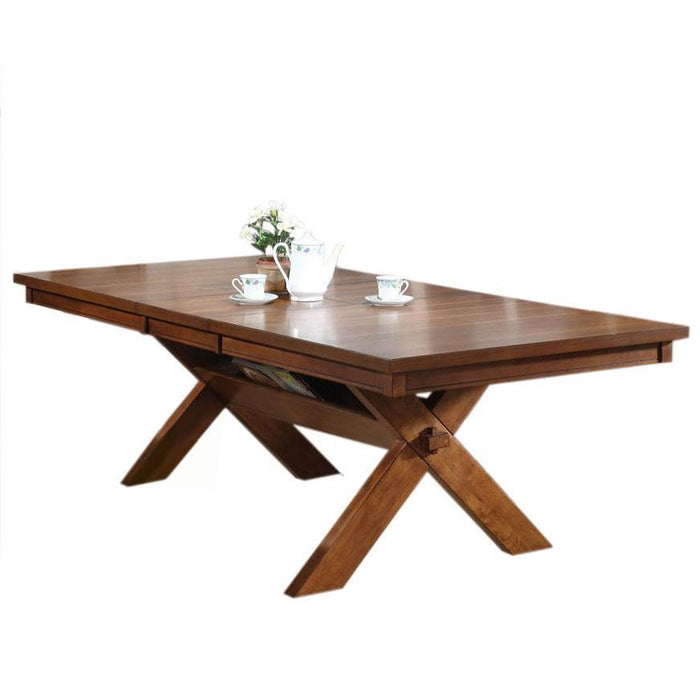 Acme Apollo Trestle Base Rectangular Dining Table in Walnut 70000 - FAMSA Furniture (TX)