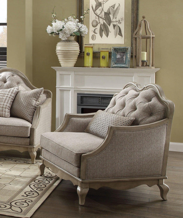 Acme Chelmsford Chair in Beige 56052 - FAMSA Furniture (TX)