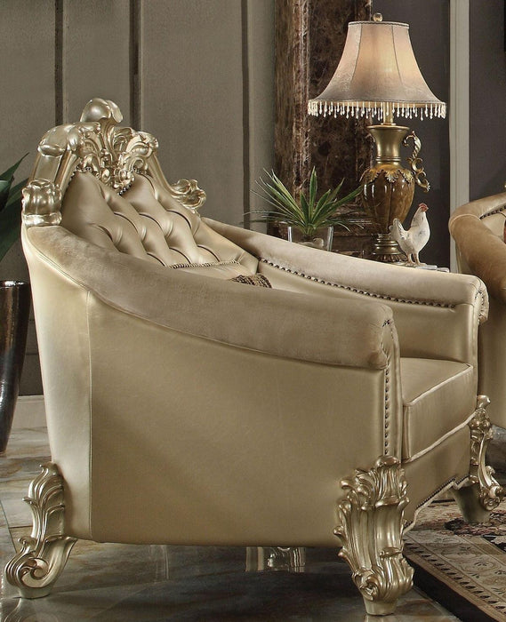 Acme Dresden Living Room Chair in Gold Patina 53122 - FAMSA Furniture (TX)