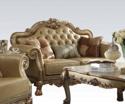 Acme Dresden Loveseat w/ 3 Pillows in Gold Patina 53161 - FAMSA Furniture (TX)