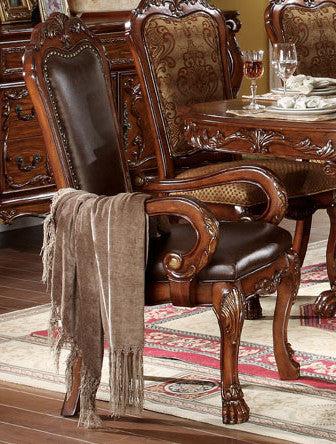 Acme Dresden Pedestal Dining Arm Chairs in Brown Cherry Oak 12154 (Set of 2) - FAMSA Furniture (TX)