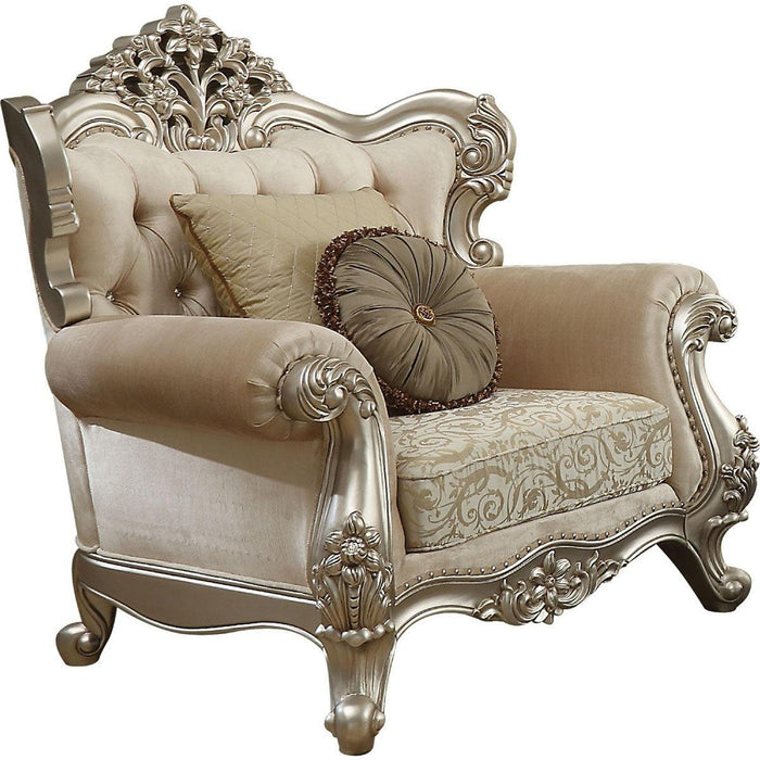 Acme Furniture Bently Chair with 2 Pillows in Champagne 50662 - FAMSA Furniture (TX)