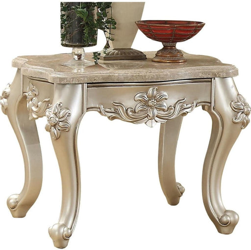 Acme Furniture Bently End Table in Marble/Champagne 81667 - FAMSA Furniture (TX)
