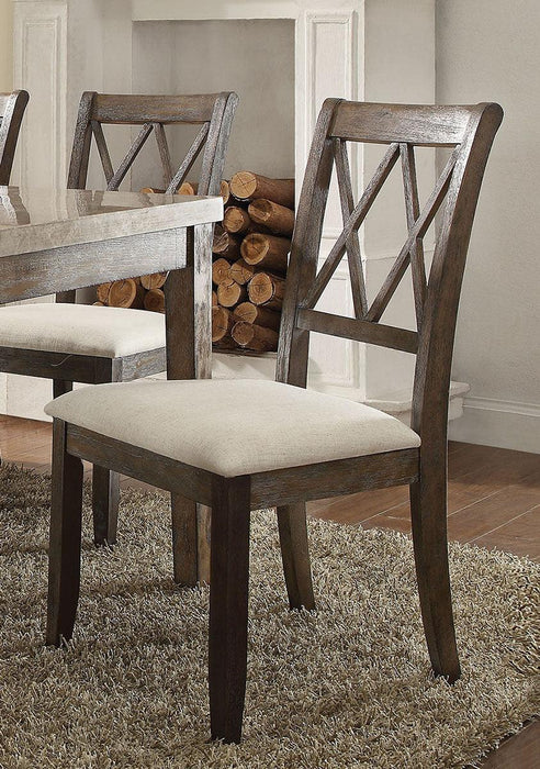 Acme Furniture Claudia Side Chair in Beige and Brown (Set of 2) 71717 - FAMSA Furniture (TX)