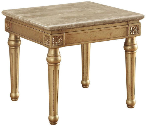 Acme Furniture Daesha End Table in Marble/Antique Gold 81717 - FAMSA Furniture (TX)