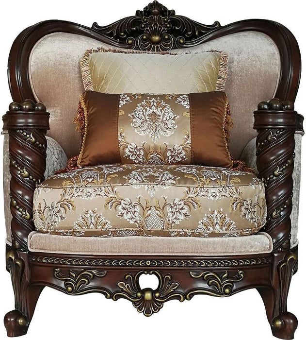 Acme Furniture Devayne Chair with 2 Pillows in Dark Walnut 50687 - FAMSA Furniture (TX)