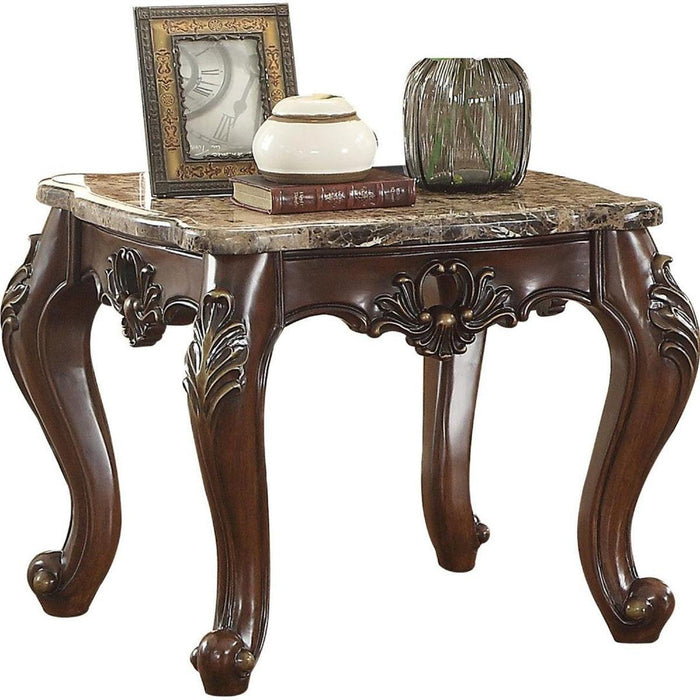 Acme Furniture Devayne End Table in Marble/Dark Walnut 81687 - FAMSA Furniture (TX)