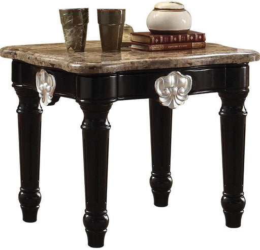 Acme Furniture Ernestine End Table in Marble/Black 82152 - FAMSA Furniture (TX)