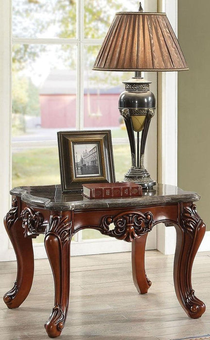 Acme Furniture Eustoma End Table in Marble/Walnut 83067 - FAMSA Furniture (TX)