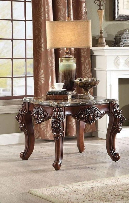 Acme Furniture Forsythia End Table in Marble/Walnut 83072 - FAMSA Furniture (TX)