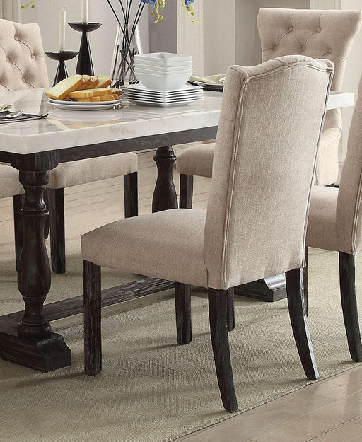 Acme Furniture Gerardo Upholstered Side Chair in Beige and Espresso (Set of 2) 60822 - FAMSA Furniture (TX)