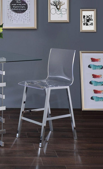 Acme Furniture Nadie Counter Height Chair in Chrome (Set of 2) 72592 - FAMSA Furniture (TX)