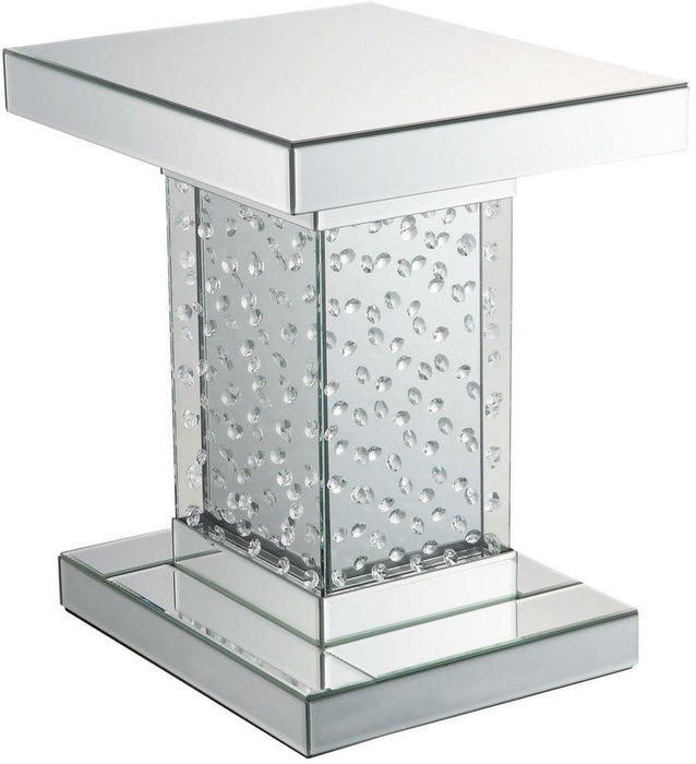 Acme Furniture Nysa End Table in Mirrored & Faux Crystals 80284 - FAMSA Furniture (TX)