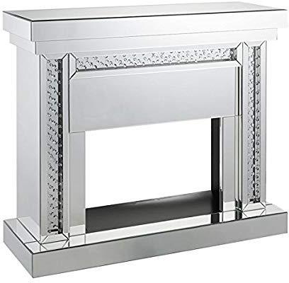 Acme Furniture Nysa Fireplace in Mirrored & Faux Crystals 90272 - FAMSA Furniture (TX)
