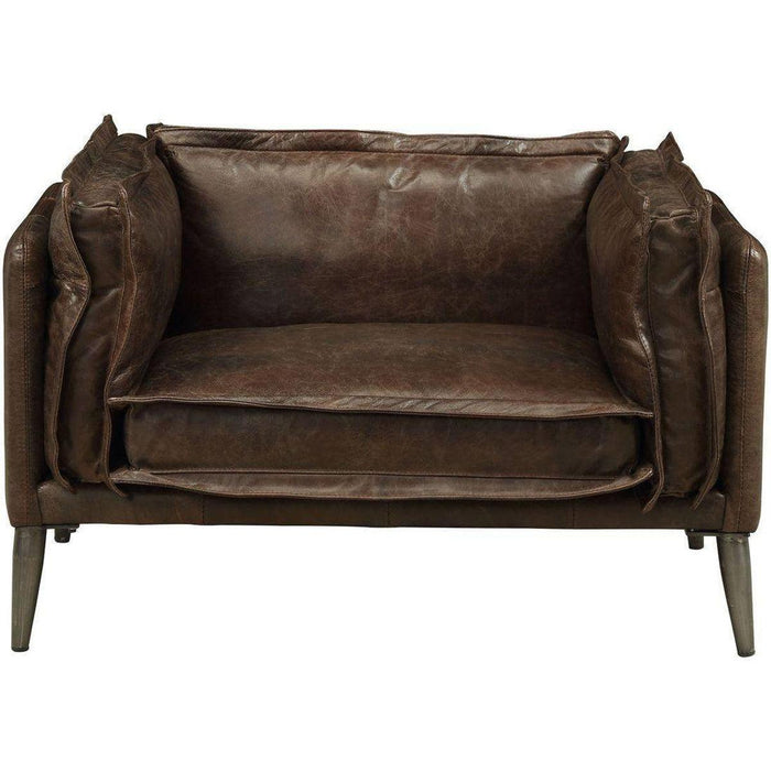 Acme Furniture Porchester Chair in Distress Chocolate 52482 - FAMSA Furniture (TX)