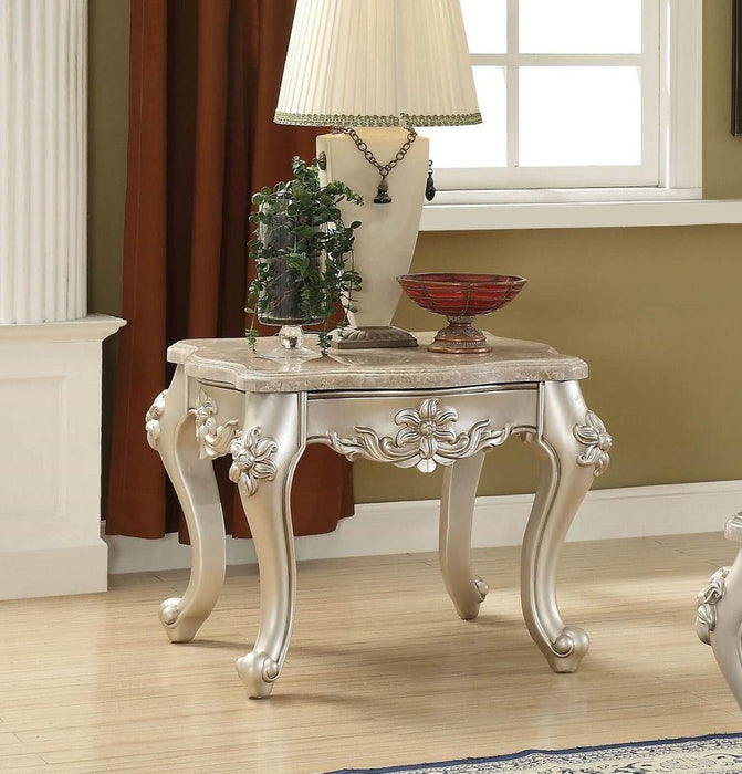 Acme Furniture Ranita End Table with Marble Top in Champagne 81042 - FAMSA Furniture (TX)