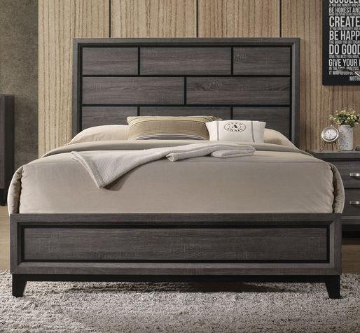 Acme Furniture Valdemar King Panel Bed in Weathered Gray 27047EK - FAMSA Furniture (TX)
